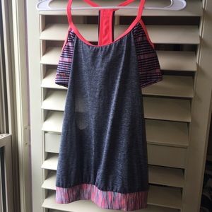 A Nike grey and pink tankini top